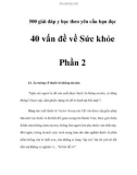 40 vấn đề về Sức khỏe - Phần 2