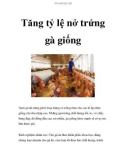 Tăng tỷ lệ nở trứng gà giống