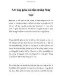 Khi vấp phải sai lầm trong công việc