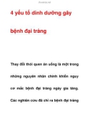 4 yếu tố dinh dưỡng gây bệnh đại tràng