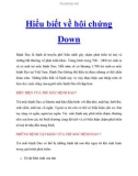 Những hiểu biết về hội chứng Down