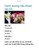 Canh xương nấu khoai rau rút