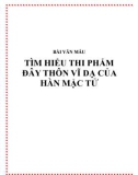 Bài văn mẫu: Tìm hiểu thi phẩm Đây thôn Vĩ dạ của Hàn Mặc Tử