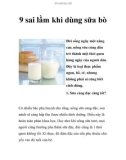 9 sai lầm khi dùng sữa bò