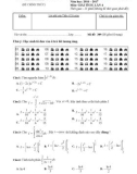 Đề kiểm tra 15 phút lần 4 môn Giải tích lớp 12 năm 2016-2017 - THPT Hàm Thuận Bắc - Mã đề 209