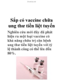 Sắp có vaccine chữa ung thư tiền liệt tuyến