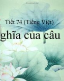 Bài giảng Ngữ văn 11 - Tiếng Việt: Nghĩa của câu