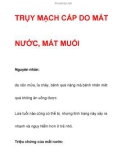 NGUY CƠ TRỤY MẠCH CẤP DO MẤT NƯỚC, MẤT MUỐI