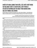 Khảo sát hàm lượng tinh dầu, các chất chiết được và hai hoạt chất z-ligustilide, axit ferulic của rễ cây đương quy và hoạt tính kháng nấm hại cây trồng của chúng