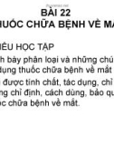 Giáo án y khoa - Thuốc chữa bệnh về mắt