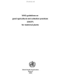 WHO guidelines on good agricultural and collection practices (GACP) for medicinal plants