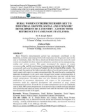 Rural women entrepreneurship: key to industrial growth, social and economic development of a country - a study with reference to Tamilnadu State, India