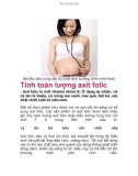 Tính toán lượng axit folic