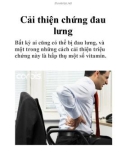 Cải thiện chứng đau lưng