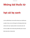 Những bài thuốc từ hạt cải bẹ xanh