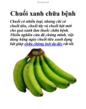 Chuối xanh chữa bệnh