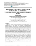 Exploring factors of HRD system capability: an empirical investigation in service industries in India