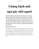 Chứng bệnh mất ngủ gây chết người