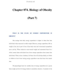 Chapter 074. Biology of Obesity (Part 7)