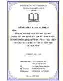 Sáng kiến kinh nghiệm THPT: Áp dụng phương pháp bàn tay nặn bột trong dạy học phần hóa học hữu cơ chương trình GDPT 2018 nhằm phát triển năng lực giải quyết vấn đề và sáng tạo của học sinh