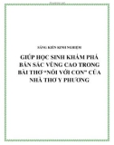 SKKN: Giúp học sinh khám phá bản sắc vùng cao trong bài thơ “Nói với con” của nhà thơ Y Phương