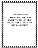 SKKN: Bồi dưỡng học sinh cách tìm tòi lời giải trong một số bài toán bất đẳng thức