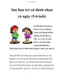 Sao bọn trẻ cứ đánh nhau cả ngày (5-6 tuổi)