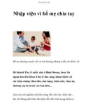 Nhập viện vì bố mẹ chia tay