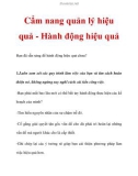 Cẩm nang quản lý hiệu quả - Hành động hiệu quả