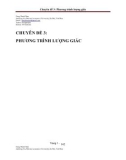 Luyện thi Đại học - Chuyên đề 3: Phương trình lượng giác (Đặng Thanh Nam)