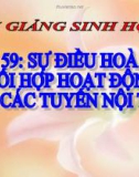 Bài giảng Sinh học 8 bài 59: Sự điều hòa và phối hợp hoạt động của các tuyến nội tiết