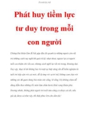 Phát huy tiềm lực tư duy trong mỗi con người