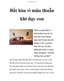 Bất hòa vì mâu thuẫn khi dạy con