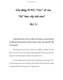 Gia nhập WTO, “Tây” sẽ vào “Ta” làm việc thế nào? (Kỳ 1)