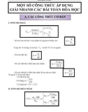 Một số công thức áp dụng giải nhanh các bài toán hóa học