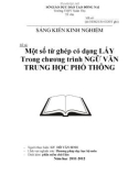 Sáng kiến kinh nghiệm: Một số từ ghép có dạng láy trong chương trình ngữ văn trung học phổ thông