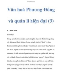 Văn hoá Phương Đông và quản lí hiện đại (3)