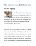 Văn hóa mới cho vận hội mới của