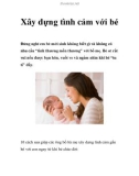 Xây dựng tình cảm với bé