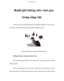 Ranh giới không nên vượt qua trong công việc