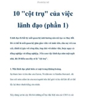 10 cột trụ của việc lãnh đạo (phần 1)