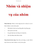 Nhóm và nhiệm vụ của nhóm