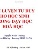 Rèn luyện tư duy cho học sinh trong dạy hoạc hóa học