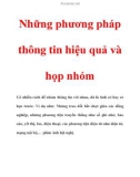 Những phương pháp thông tin hiệu quả và họp nhóm