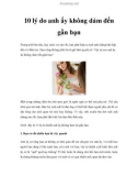 10 lý do anh ấy không dám đến gần bạn