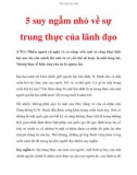 5 suy ngẫm nhỏ về sự trung thực của lãnh đạo