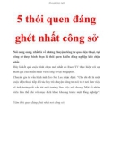 5 thói quen đáng ghét nhất công sở