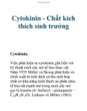 Tài liệu: Cytokinin - chất kích thích tăng trưởng