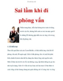 Sai lầm khi đi phỏng vấn