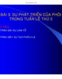 Bài 3: Sự phát triển phôi ở tuần lễ thứ 2